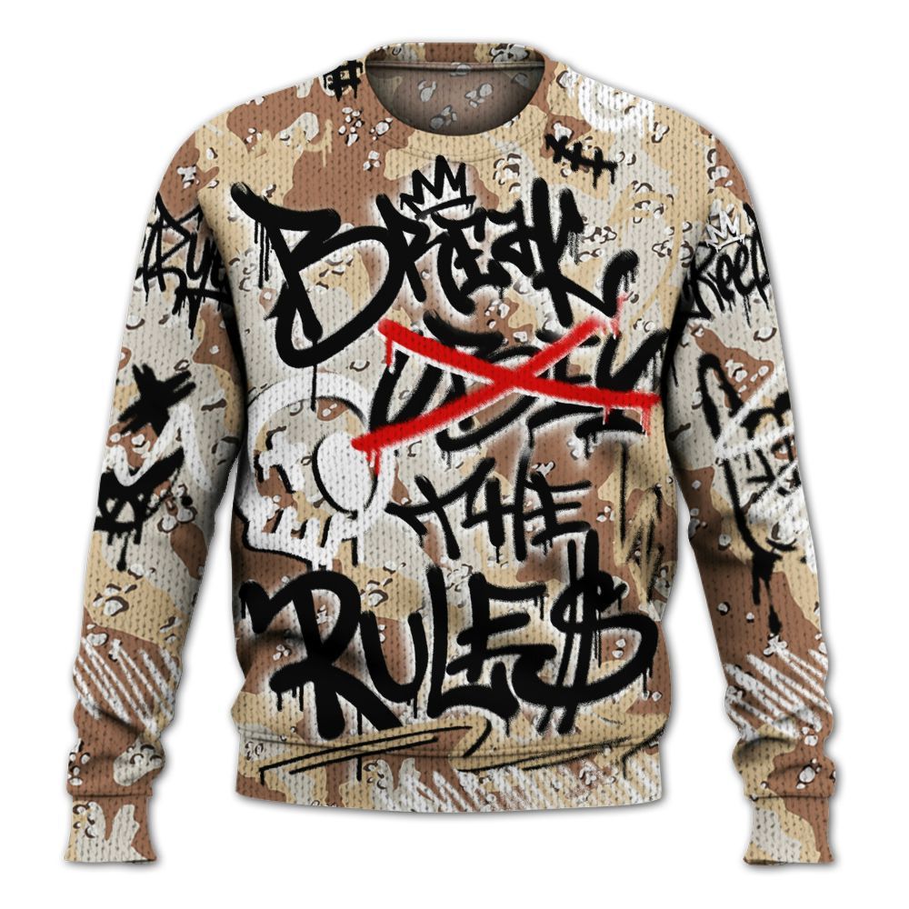 Knitted Sweater To Match Desert Camo 3s - Break Rules Streetwear
