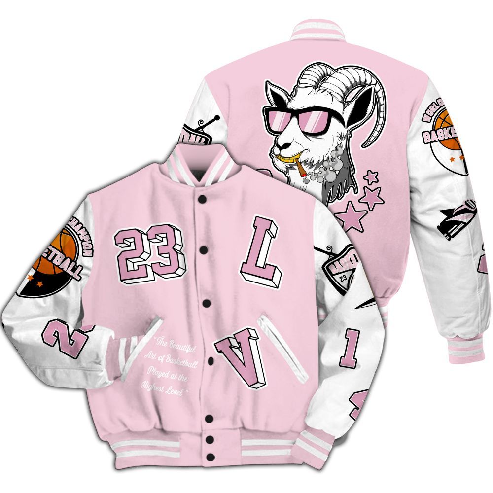 Varsity Jacket To Match Orchid 4s - The GOAT Got Em Streetwear All Over Print