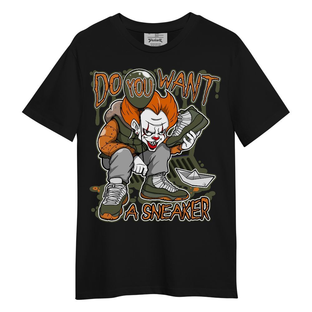 Shirt To Match Olive 5s - Clown Scary Sneakers Halloween Graphic Unisex Shirt