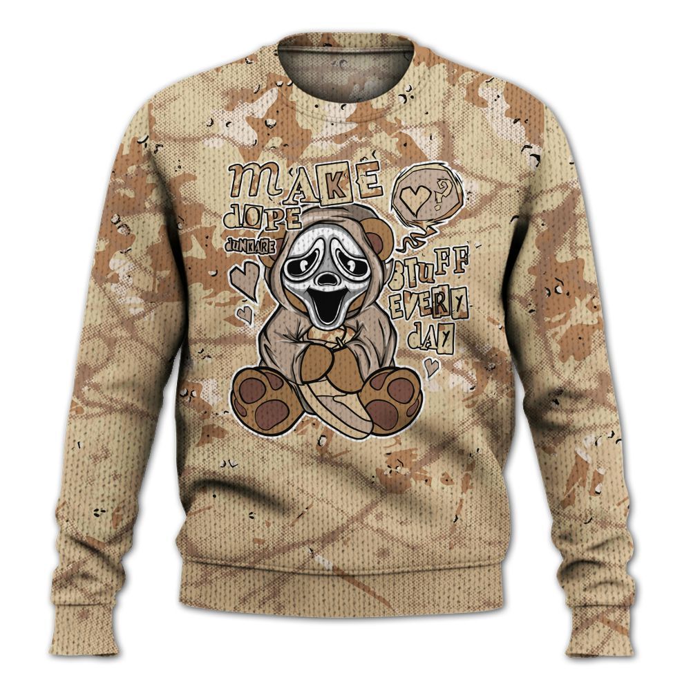 Knitted Sweater To Match Desert Camo 3s - Make Dopes Bear Profound