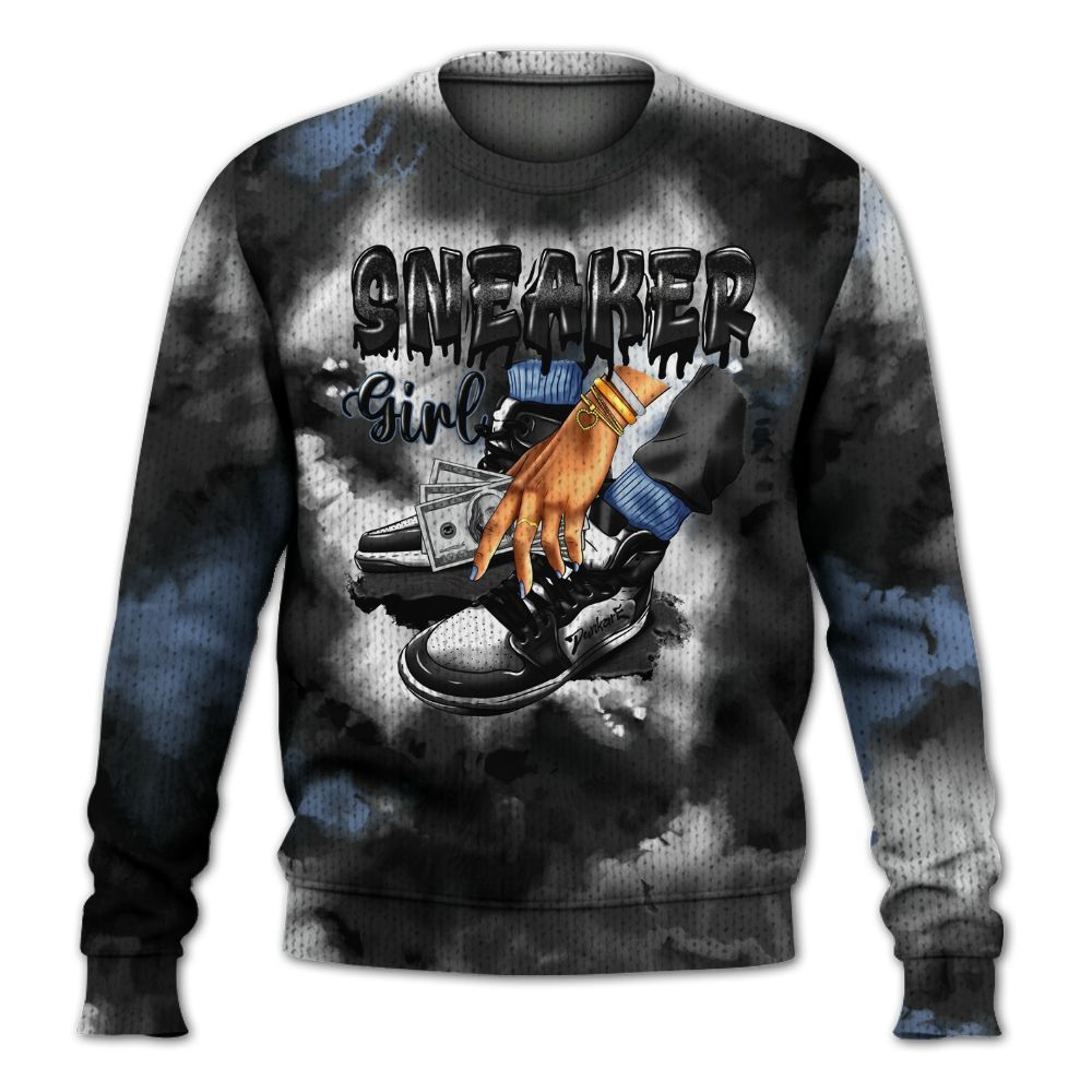 Knitted Sweater To Match Mid Space Jam 1s - SNEAKER Girl Money Drip Tie Dye