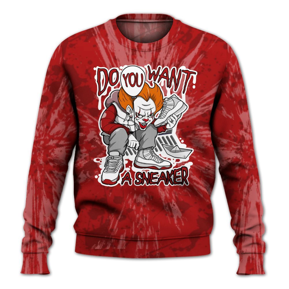 Sweatshirt To Match Red Taxi 12s - Clown Scary Sneakers Graphic Halloween All Over Print