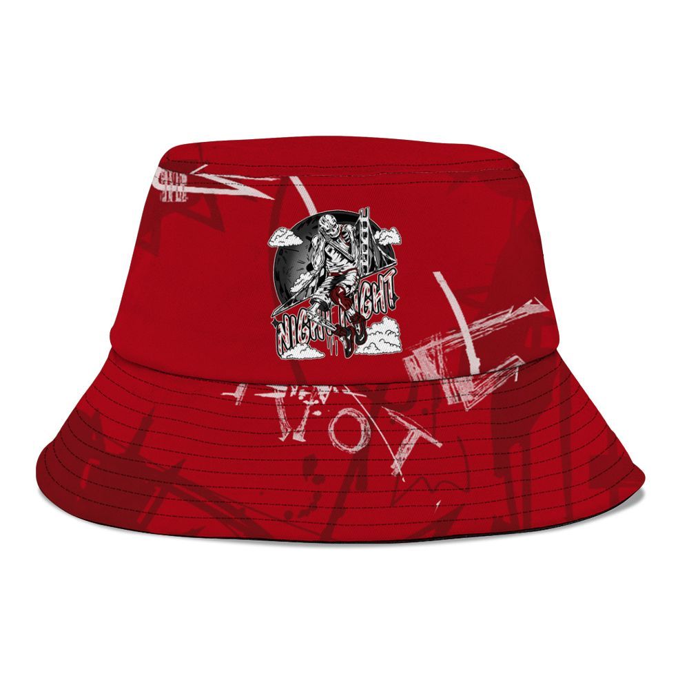 Bucket Hat To Match Bred Velvet 11s - Seeya Skeleton Messyz Graphic