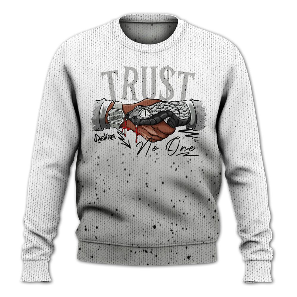 Knitted Sweater To Match Retro White Oreo 4s - Snake Trust No One Drip