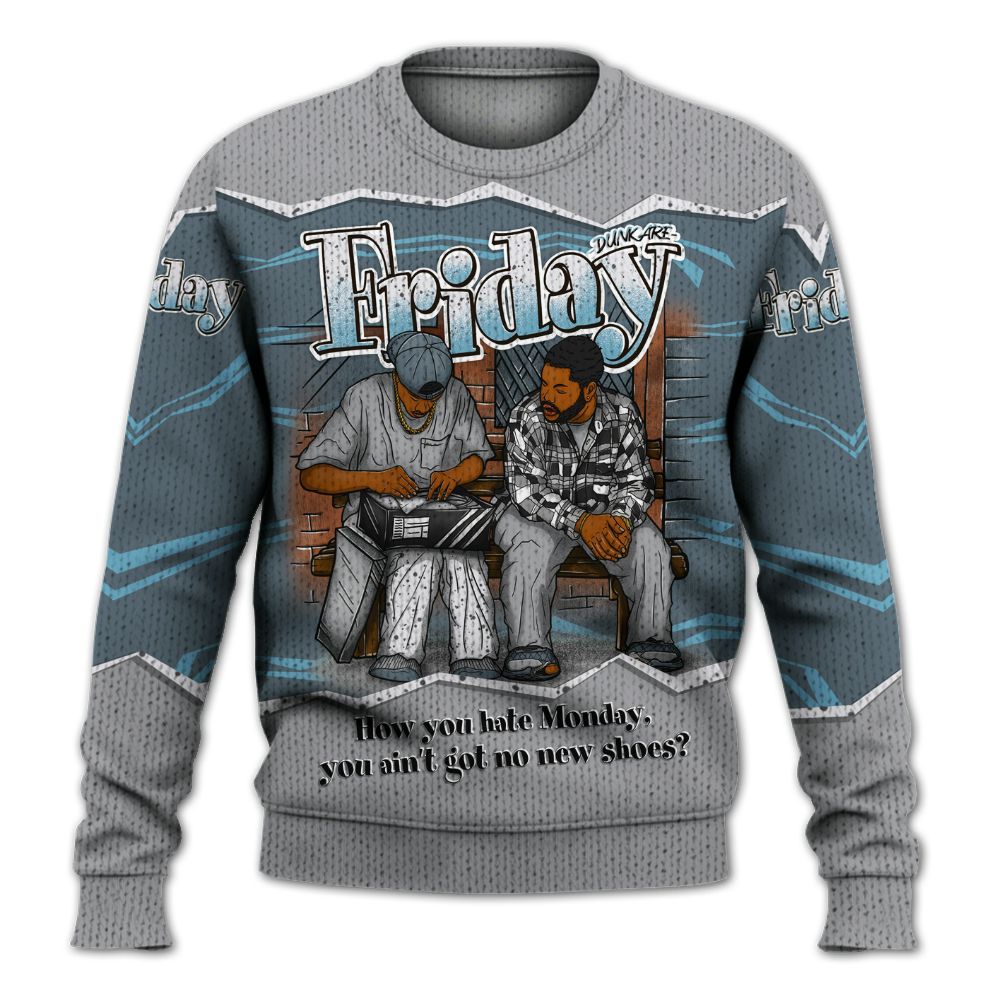 Sweater To Match Retro Light Graphite Wolf Grey 5s - Friday Movie 90s TV Graphic