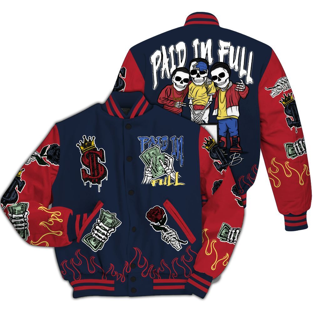 Varsity Jacket To Match Dunk Low COJP What The 2024 - Fire Everybody Paid In All Over Print