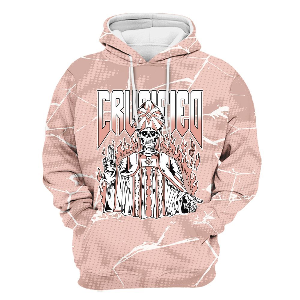 Hoodie To Match Low Legend Pink 11s - Crucified Skeleton Crack All Over Print