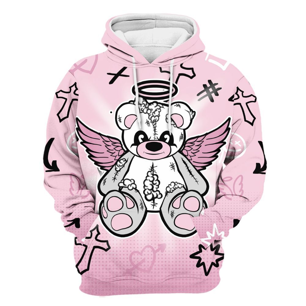 Hoodie To Match Orchid 4s - Gods Guides Me Bear Graphics All Over Print