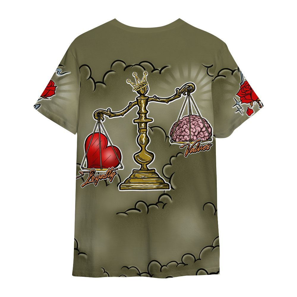 Shirt To Match Olive 5s - Loyalty Wins Everything All Over Print