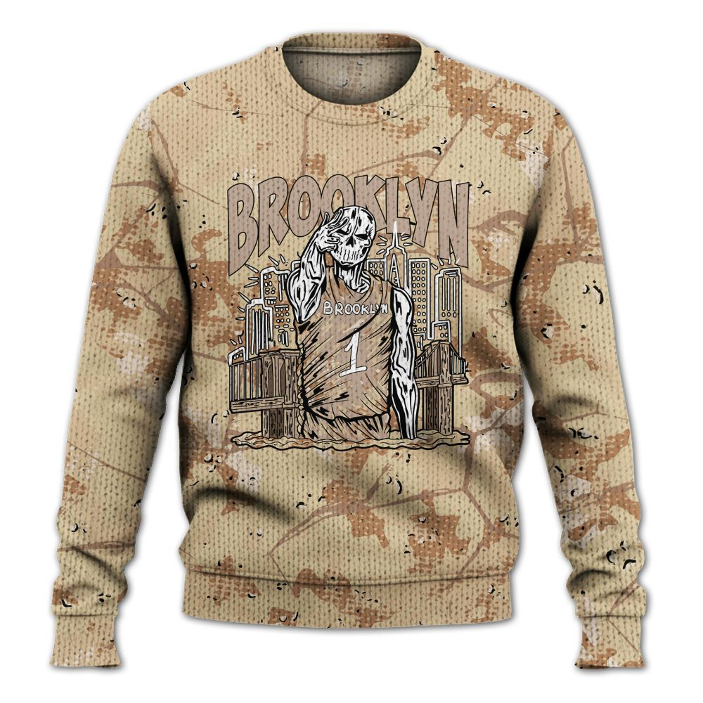 Knitted Sweater To Match Desert Camo 3s - Brooklyn's Skeleton Crack