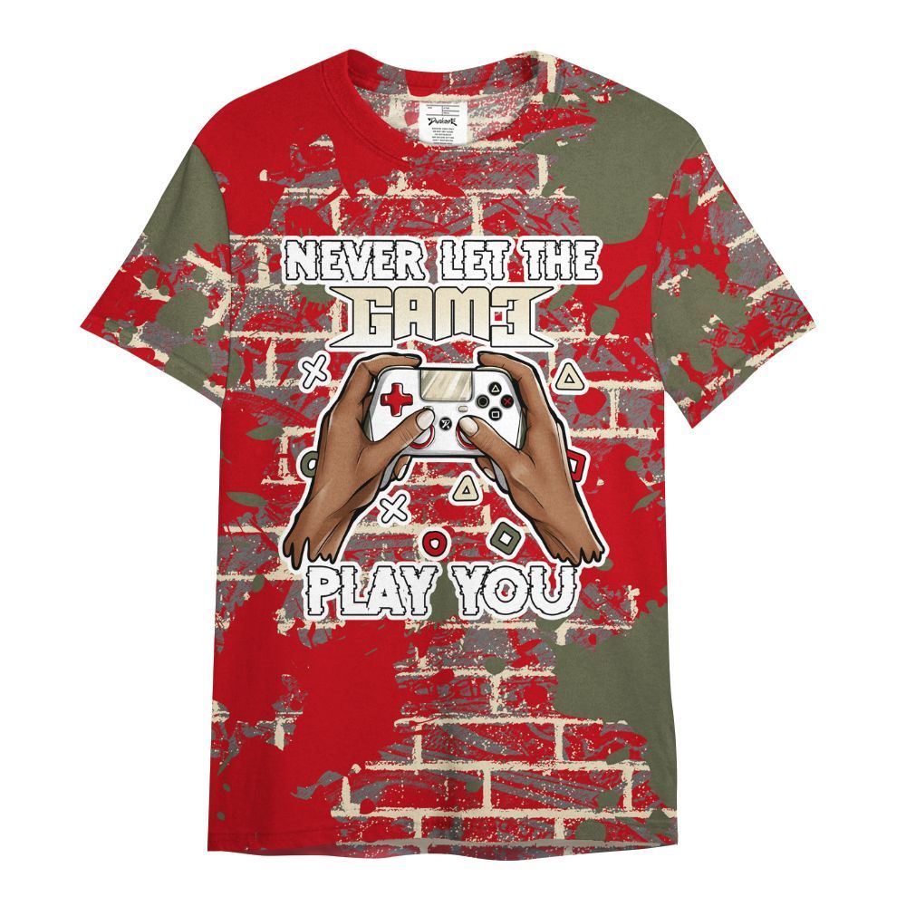 Shirt To Match Low OG Medium Olive 1s - PlayGame Human Brick All Over Print