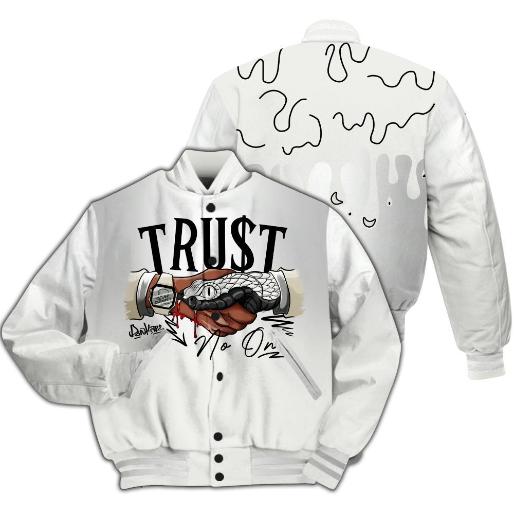 Varsity Jacket To Match Grand Finale 11s - Trust No One Drip All Over Print