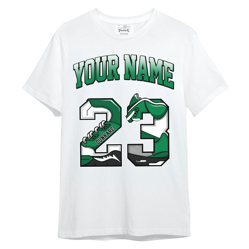 Shirt To Match Mid Lucky Green 1s - Custom Name Number 23 5s Unisex Shirt