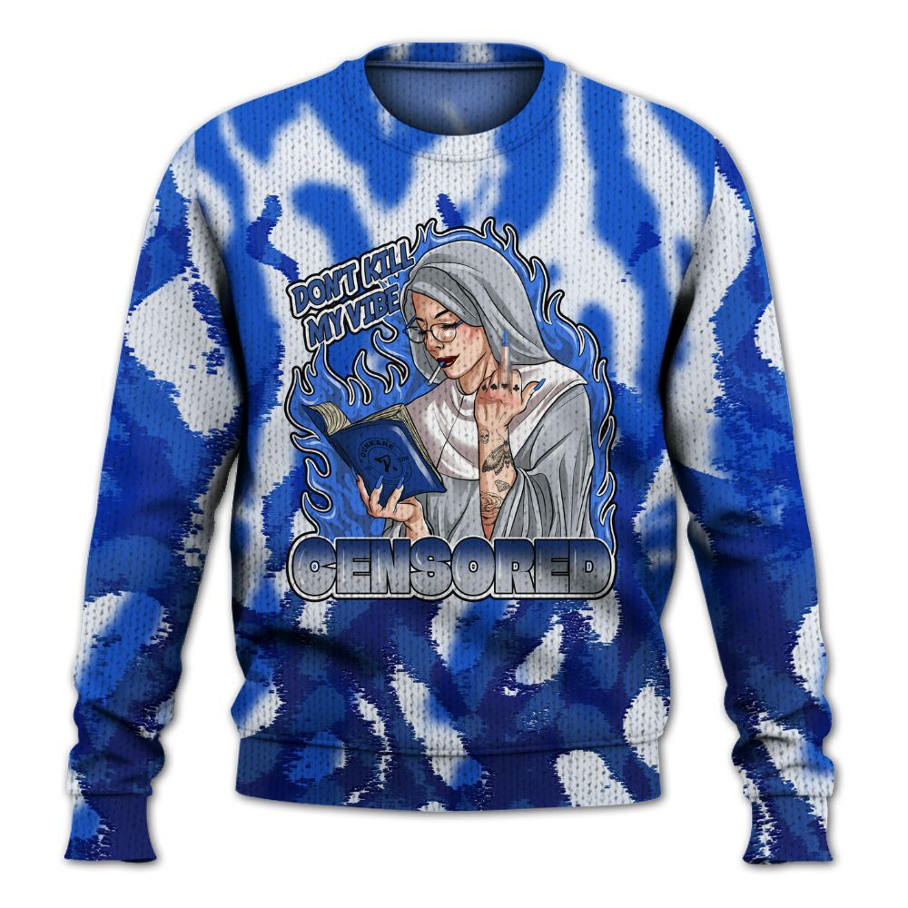Knitted Sweater To Match Air Foamposite One Royal - Censoredz Burn