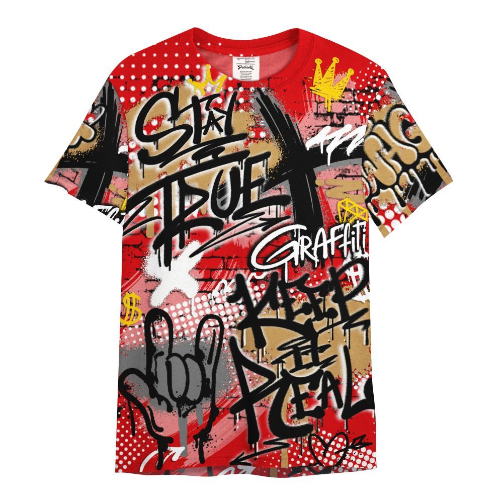 Shirt To Match Kobe 5 Red Year Of The Mamba - True It Real Graffiti Streetwear All Over Print