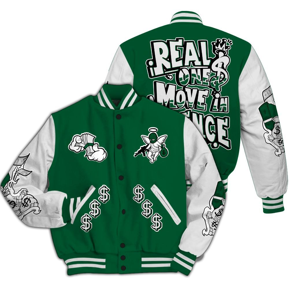 Varsity Jacket To Match High Gorge Green 1s - Ones Move In Silence Graphic All Over Print