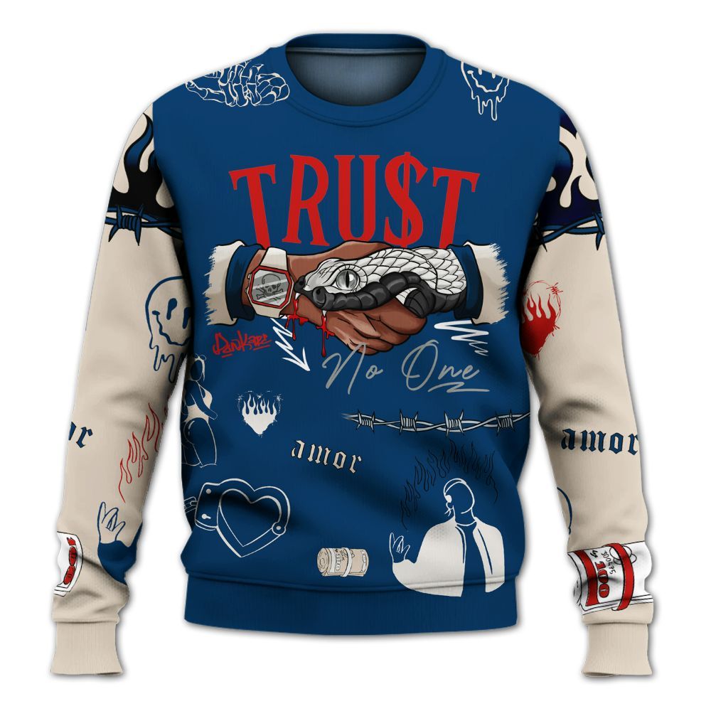 Sweatshirt To Match Retro Rare Air 11s - Snake Trust No One All Over Print