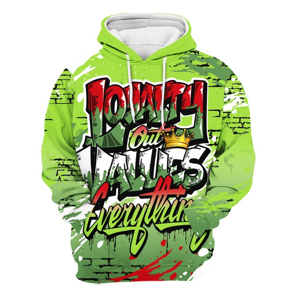 Hoodie To Match Kobe 6 SE Grinch - Values Of Loyalty Drip All Over Print