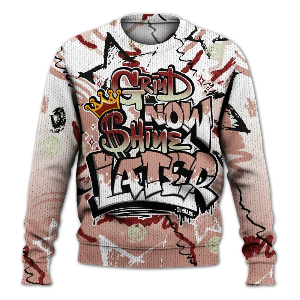 Knitted Sweater To Match Valentines Day 3s - Grind Shine Later Drip