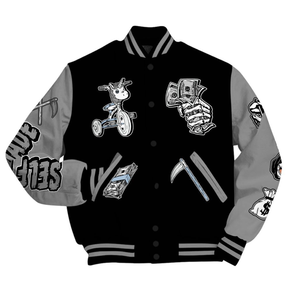 Varsity Jacket To Match Black Chrome 6s - Self Make Skeleton All Over Print