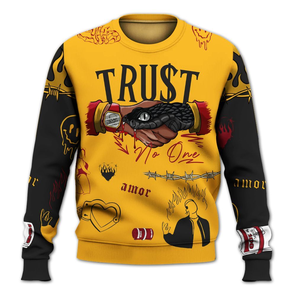 Sweatshirt To Match White Taxi 12s Shirt, Snake Trust No One All Over Print