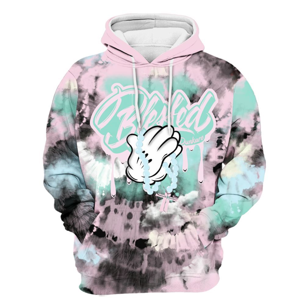 Hoodie To Match Retro Easter 5s - God Blessed Tie Dye All Over Print
