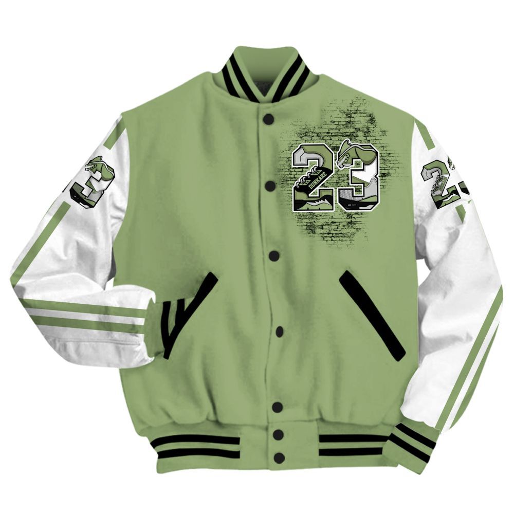 Varsity Jacket To Match Oil Green 4s - Custom Name Number 23 5s All Over Print