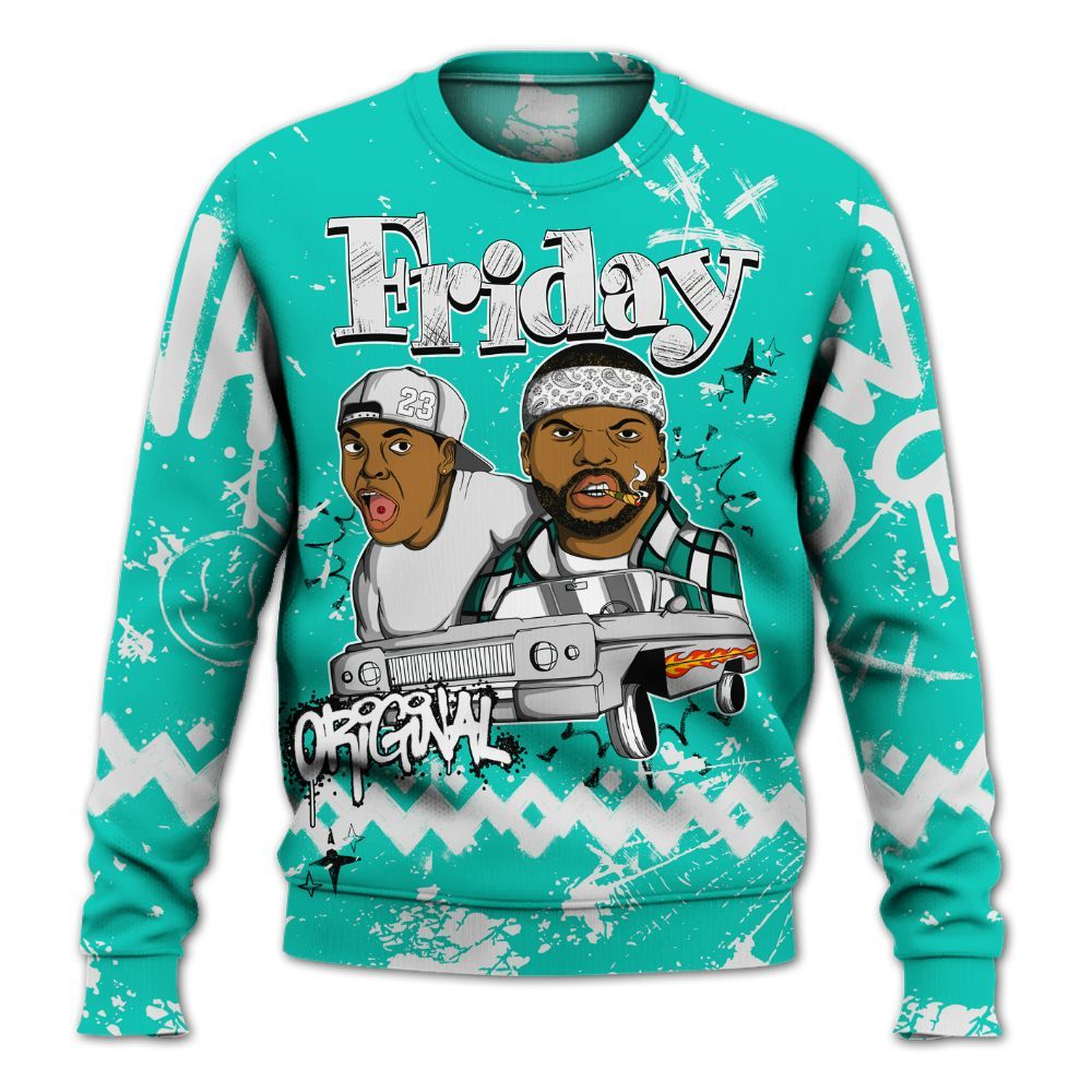 Sweatshirt To Match Dunk Low Clear Jade - Friday Sneaker Crayon All Over Print