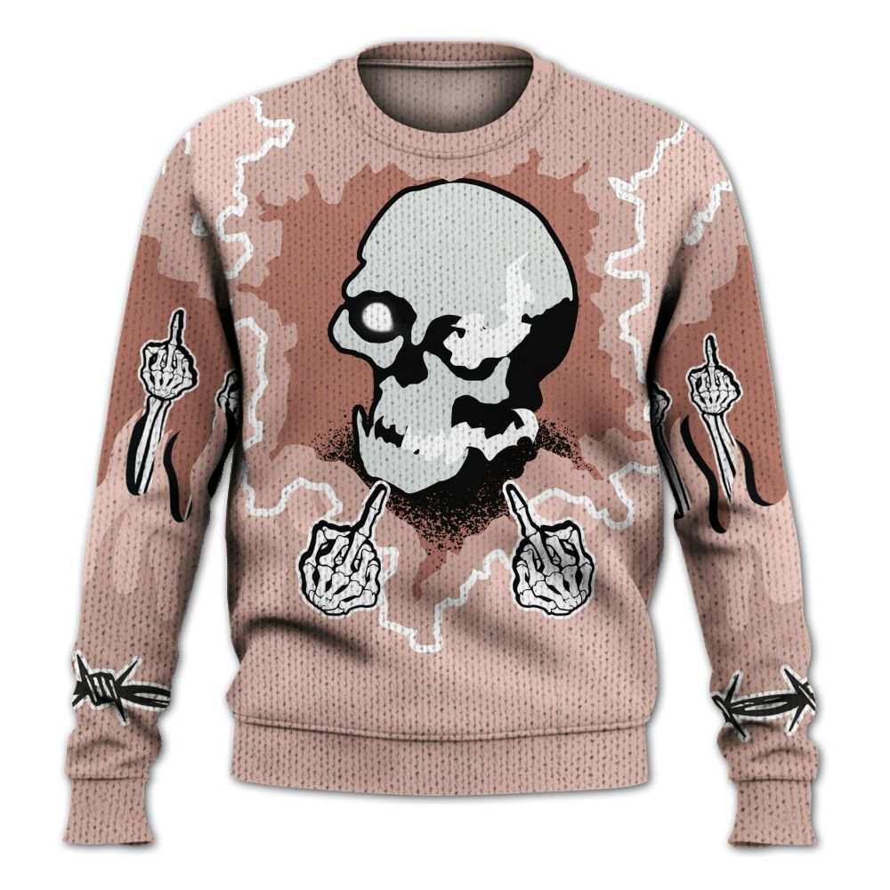 Knitted Sweater To Match Low Legend Pink 11s - F Around Find Out Graphic Trapped