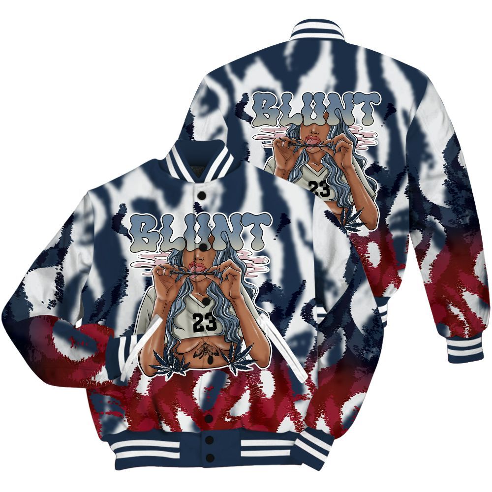 Varsity Jacket To Match Navy Blue 2024 6s Shirt - Bluntz Burnz All Over Print