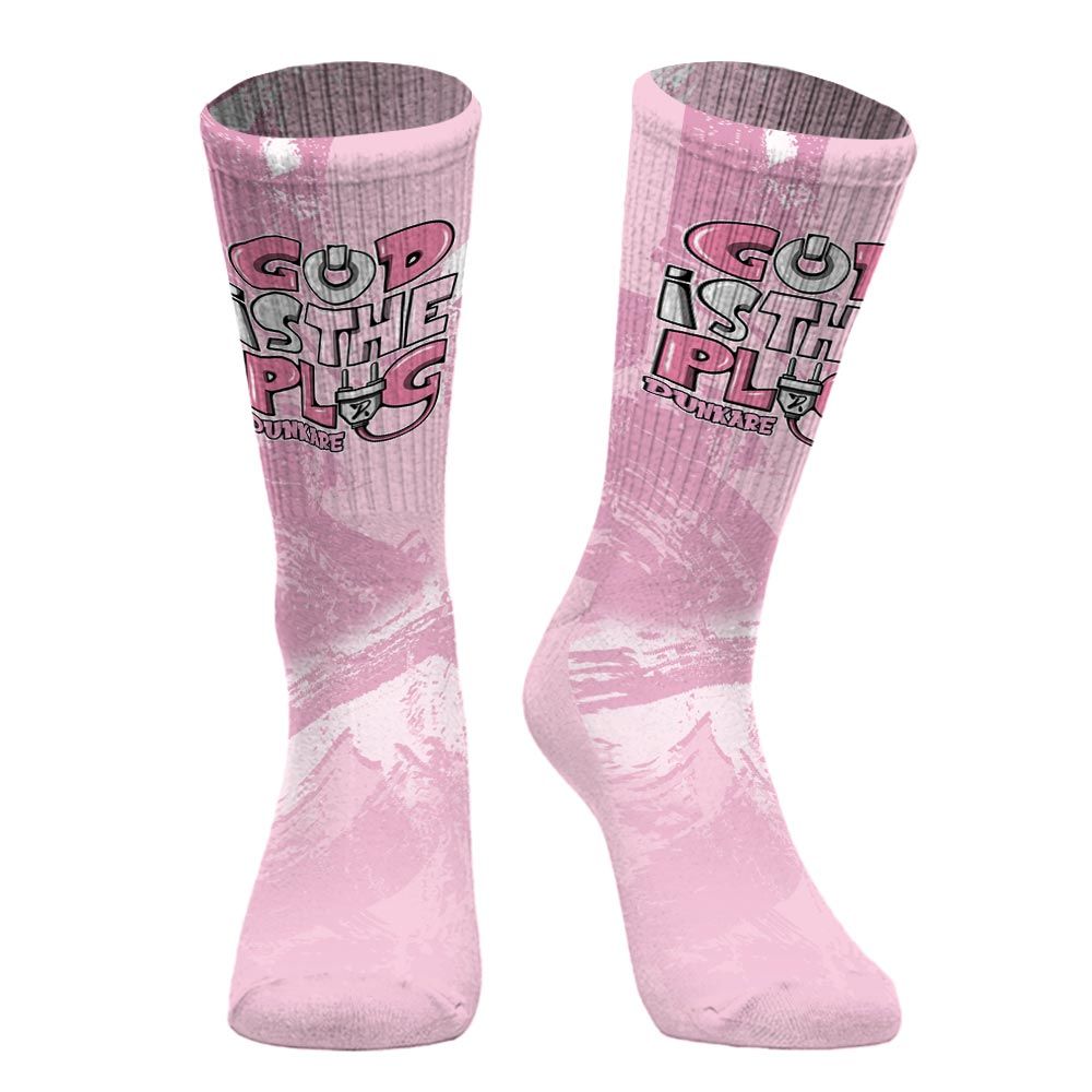 Sock To Match Orchid 4s - God Is The Power Cord Circle Splash