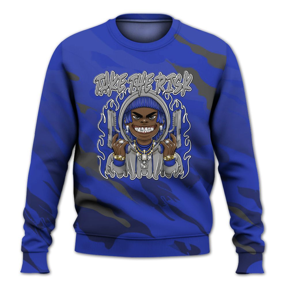 Sweatshirt To Match Air Max Plus Black Racer Blue - Take The Risk Colored All Over Print
