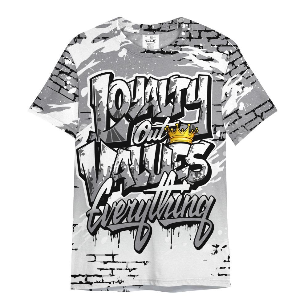 Shirt To Match Cement Grey 11s - Values Of Loyalty Drip All Over Print