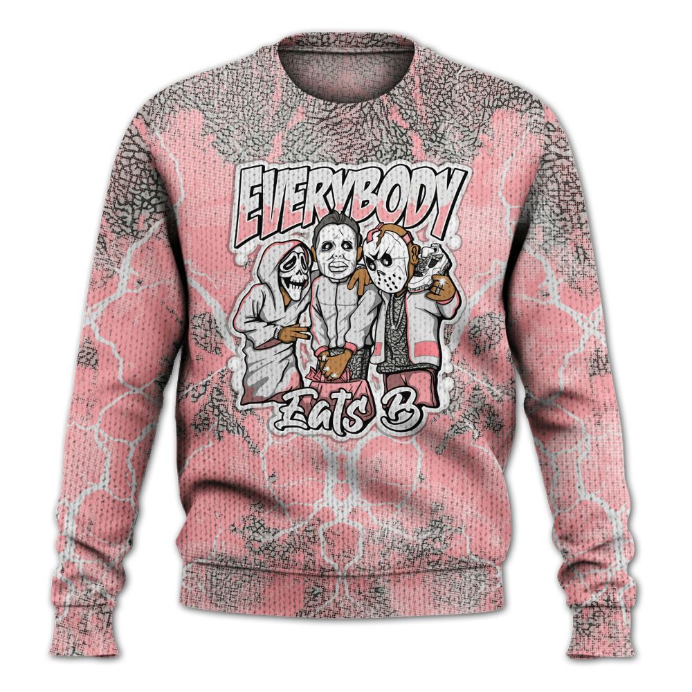 Knitted Sweater To Match Retro Wings 3s - Everybody Eatin B Graphic Halloween
