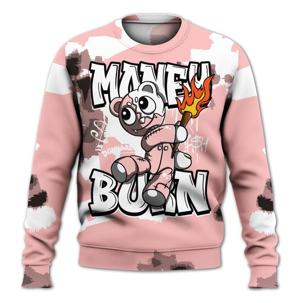 Sweatshirt To Match Low Legend Pink 11s - Money Burn Retro All Over Print