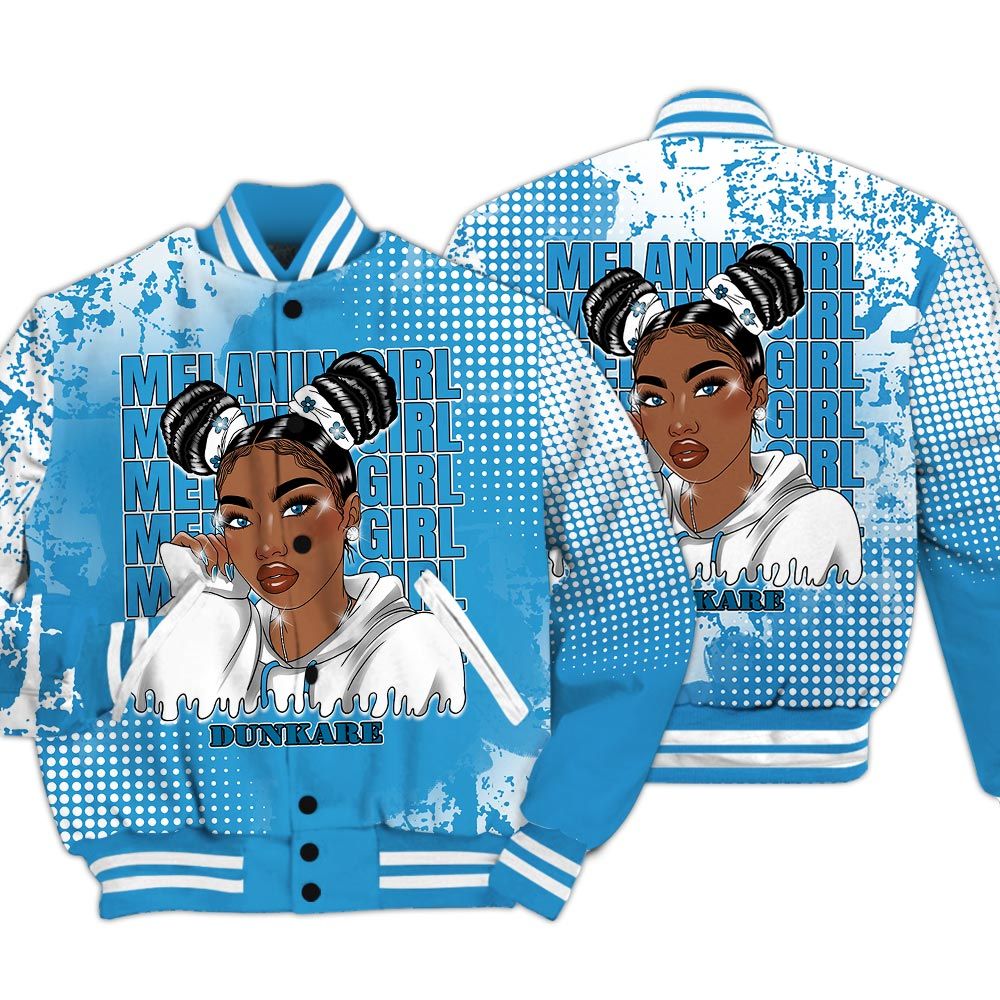 Varsity Jacket To Match Powder Blue 9s - Melaninn Unique Glitch Dot Varsity Jacket Unisex