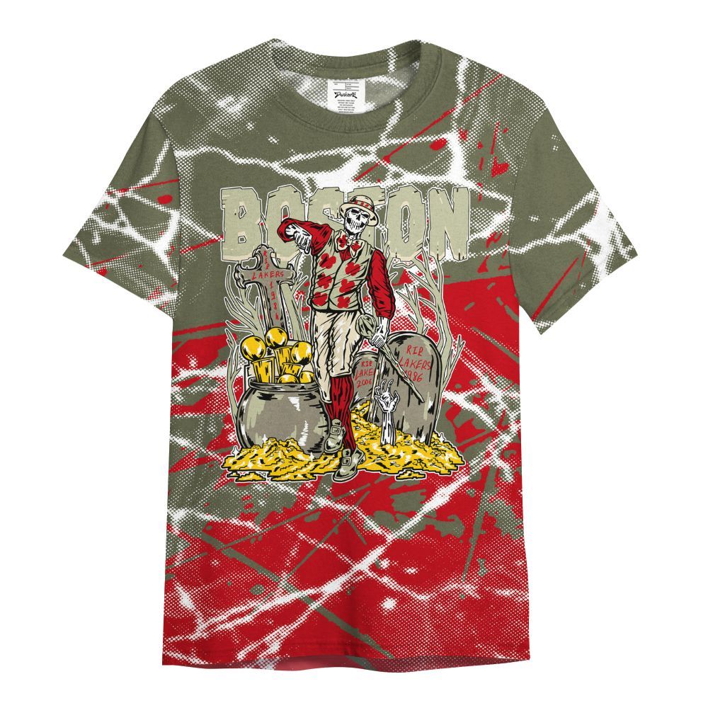 Shirt To Match Low OG Medium Olive 1s - Goldrush Skeleton Profound All Over Print