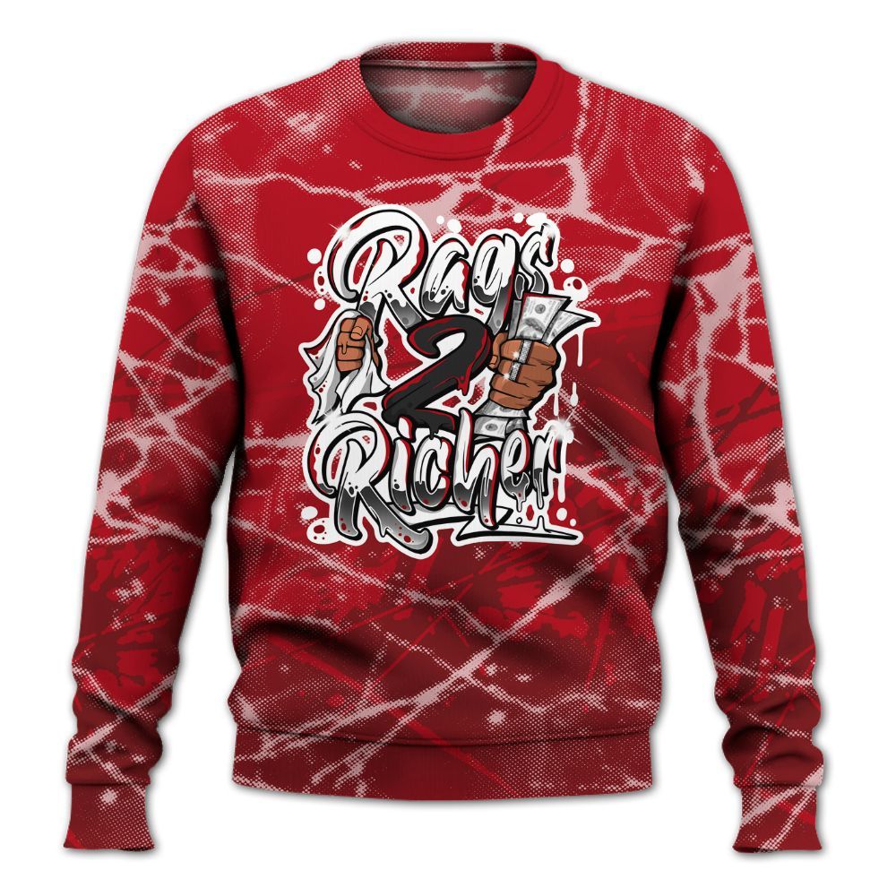 Sweatshirt To Match Bred Velvet 11s - Rag 2 Rich Graphic All Over Print