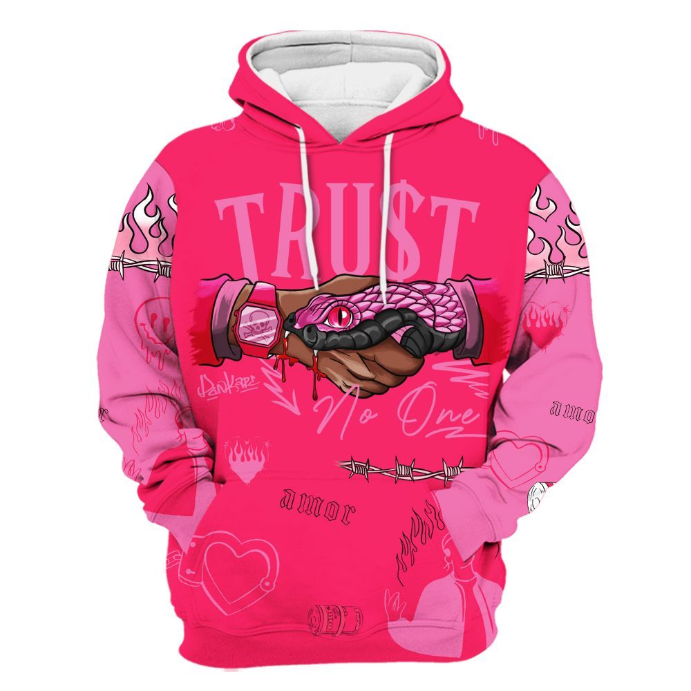Hoodie To Match Air VaporMax Plus Triple Pink - Snake Trust No One All Over Print