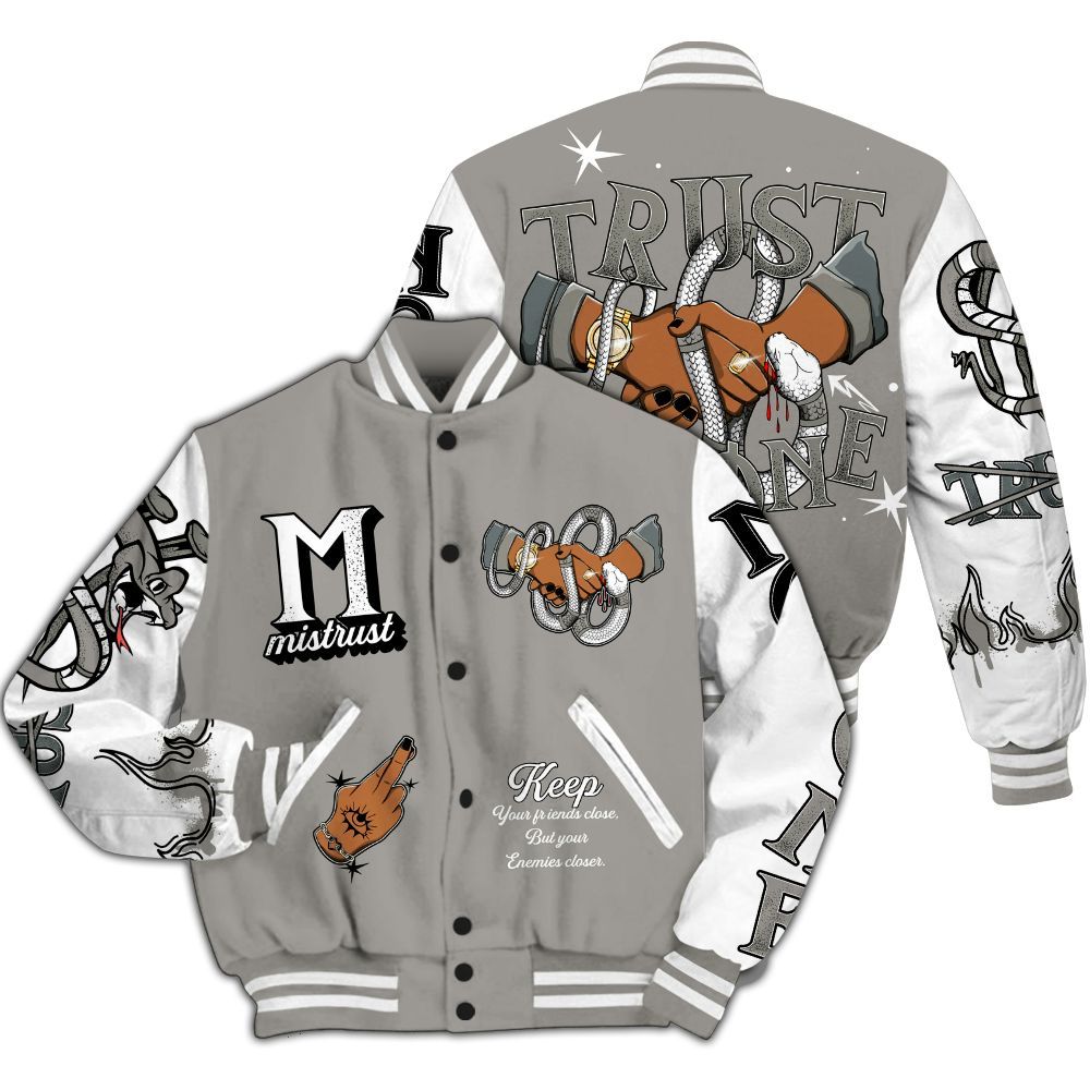 Varsity Jacket To Match Cool Grey 9s - Trust No One Snake-Bite Street Style All Over Print