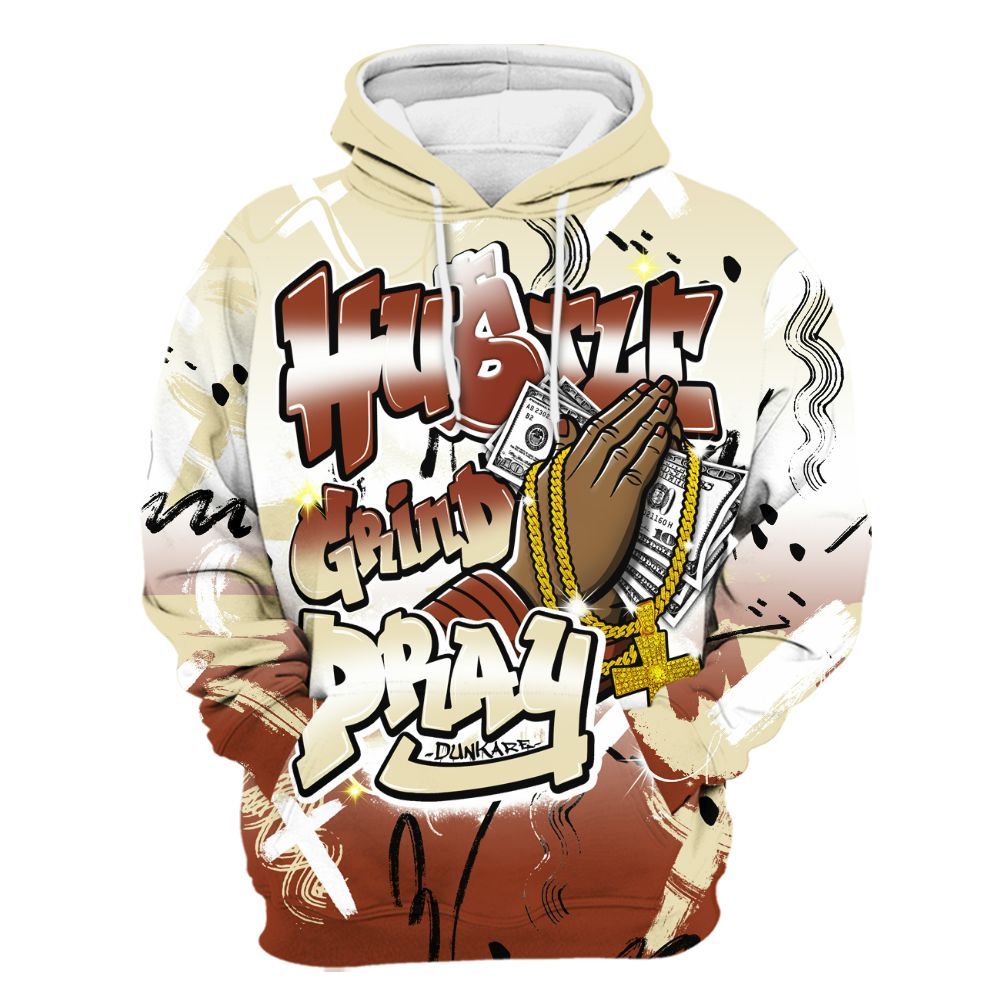 Hoodie To Match Retro Eastside Golf 12s - Money Hustle Grind Pray All Over Print