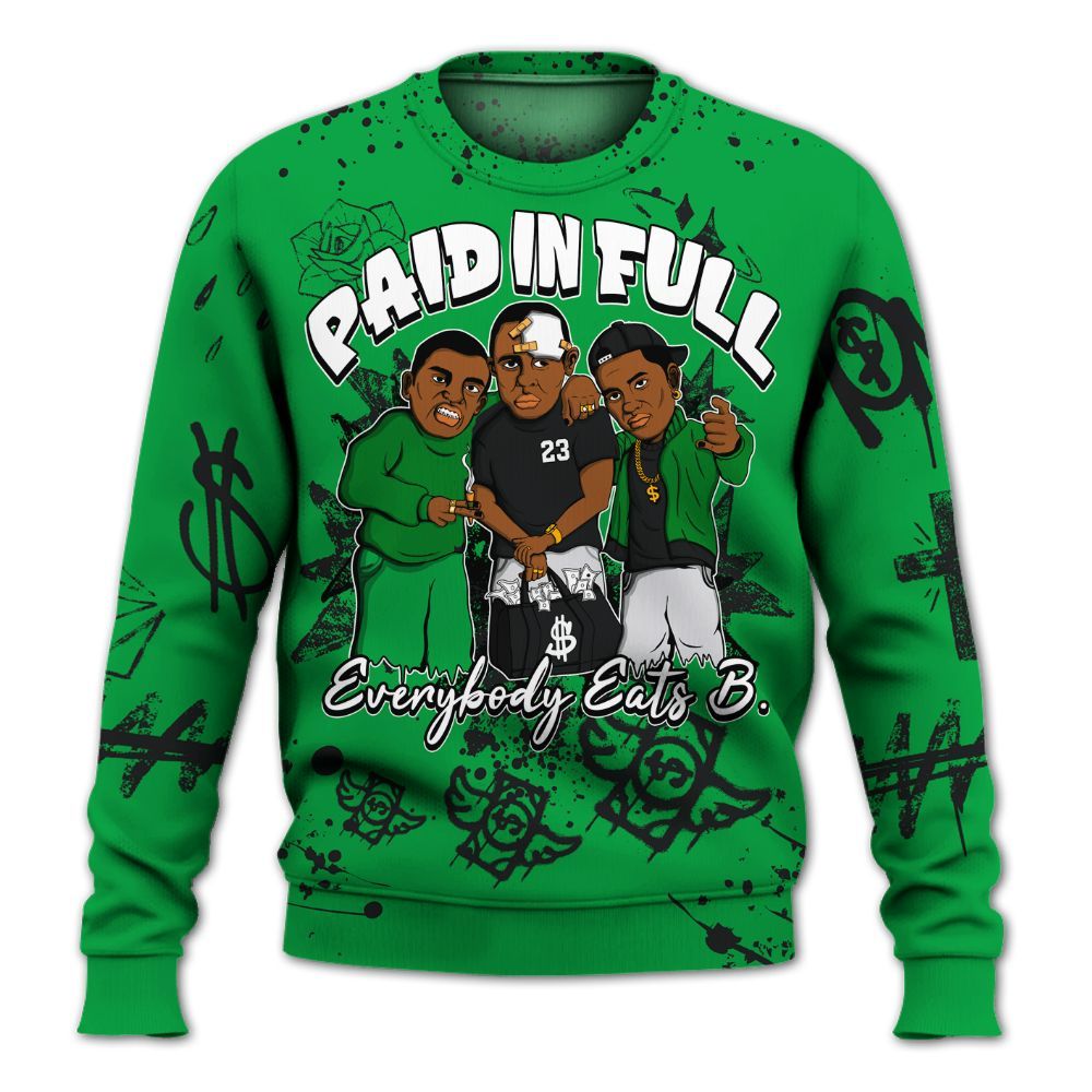 Sweatshirt To Match Low Lucky Green 1s - Everybody Paid In Full Crayon All Over Print