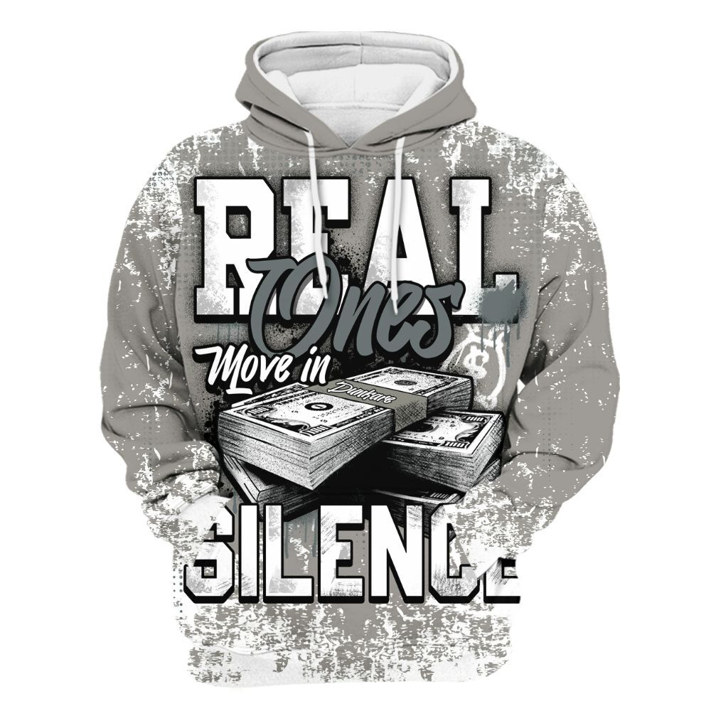 Hoodie To Match Cool Grey 9s - Move In Silence Money Street Retro All Over Print