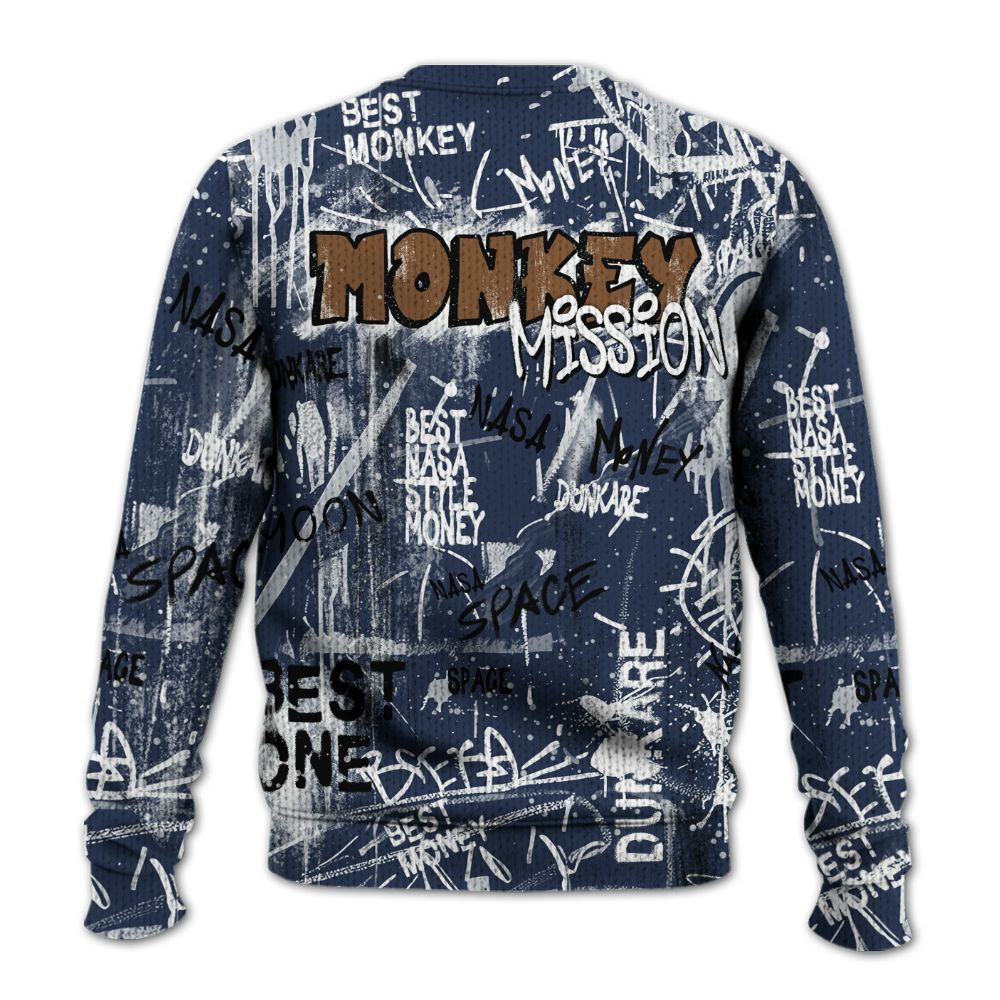 Knitted Sweater To Match Midnight Navy 13s - Monkey Misson Space