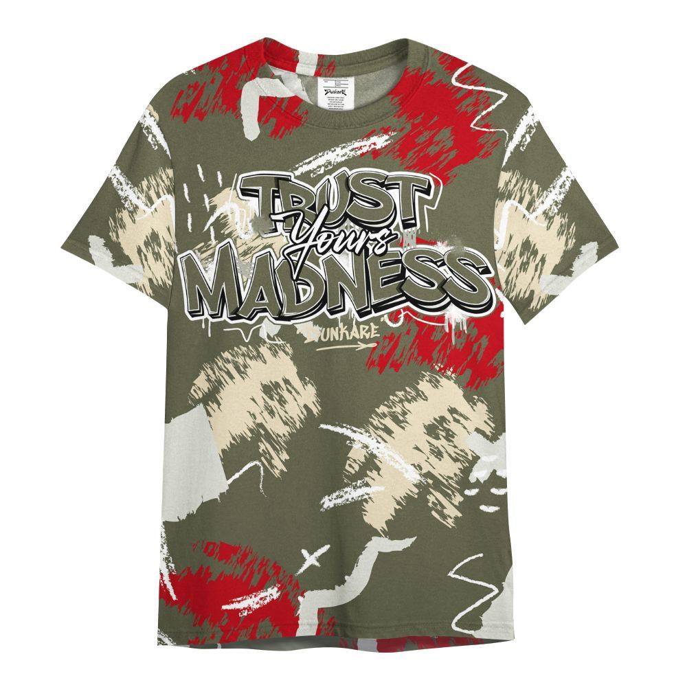 Shirt To Match Low OG Medium Olive 1s - Trust Your Madness Retro All Over Print