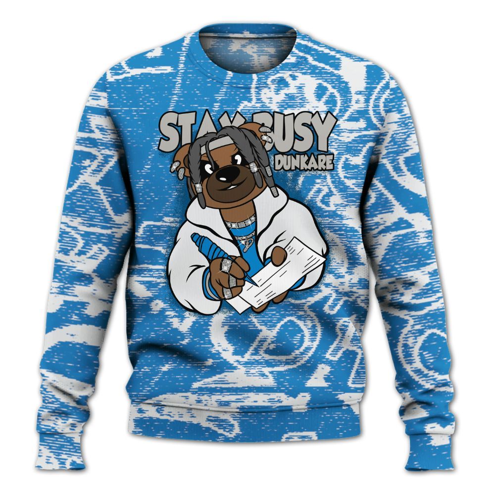 Sweatshirt To Match Industrial Blue 4s - Maintain Activity Bear Avant-Garde All Over Print