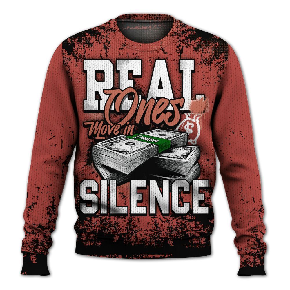 Knitted Sweater To Match Dune Red 13s - Move In Silence Money Street Retro