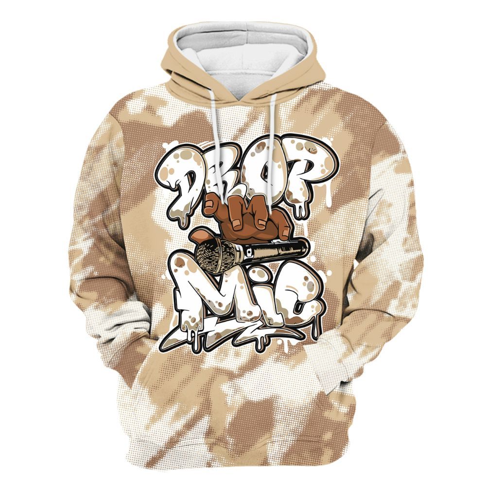 Hoodie To Match Desert Camo 3s - Drop Mic Abstract All Over Print