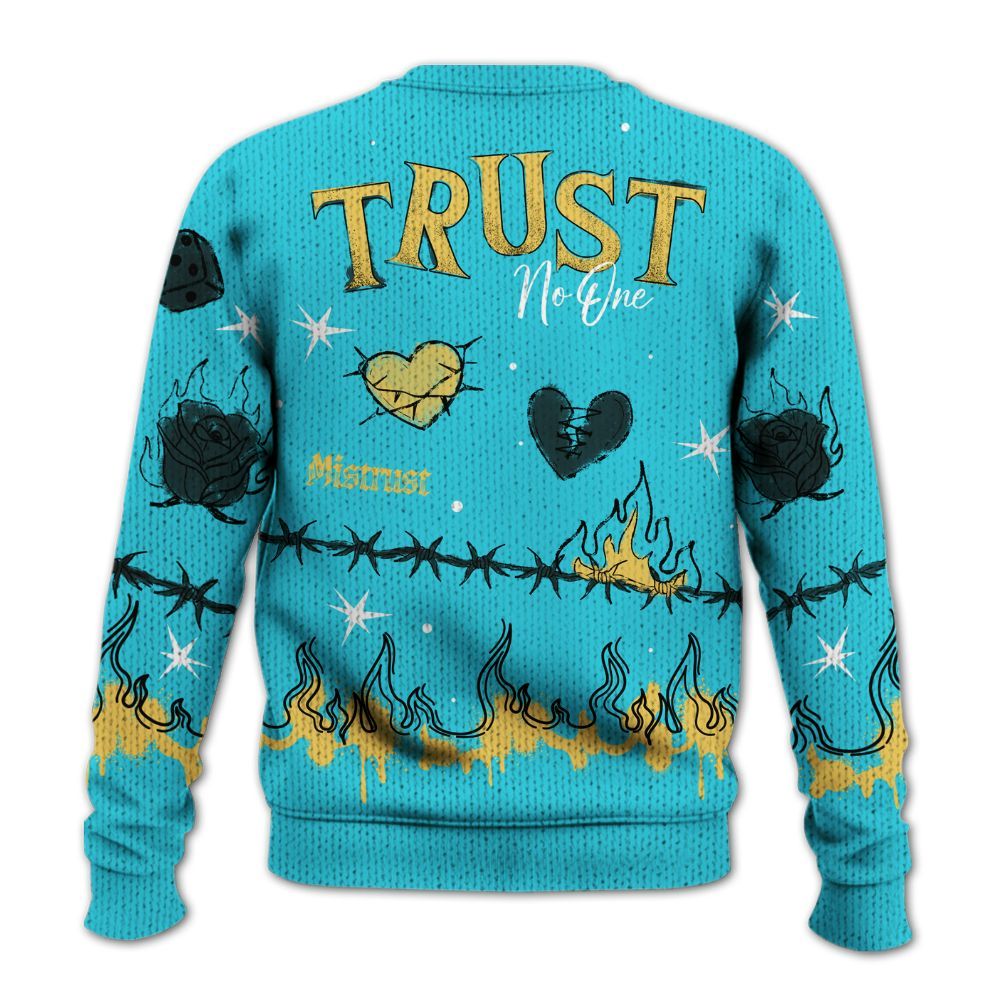 Sweater To Match Retro Gamma Blue 11s - Trust No One Snake-Bite Doodle Crayon Graphic