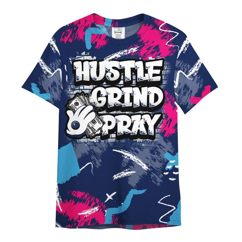 Shirt To Match Air Max 180 University Blue - Hustle Grind Pray Retro All Over Print